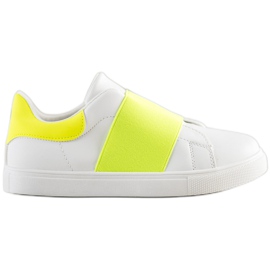 SHELOVET Scarpe slip-on con elastico bianco