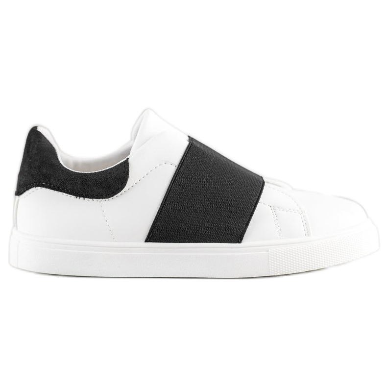 SHELOVET Scarpe slip-on con elastico bianca nero