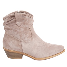 Stivali texani da donna beige 99-65 Taupe