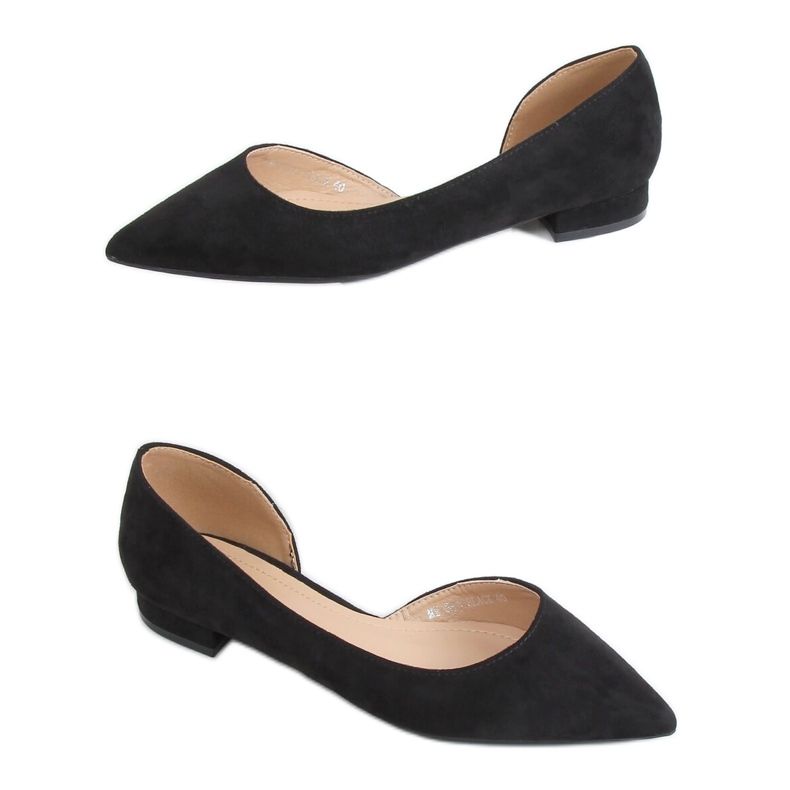 Nero MM-593 Ballerine nere con cut-out