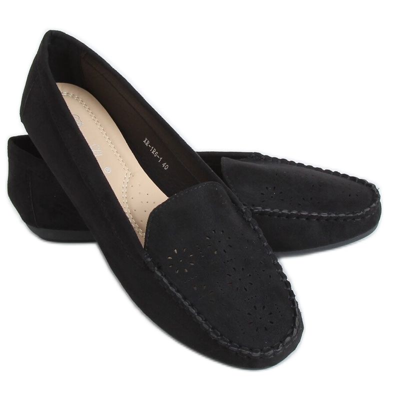 Mocassini neri traforati XR-1R6 Black nero