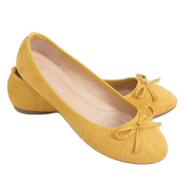 Ballerine in camoscio miele 9F116 Giallo