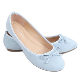 Ballerine in camoscio blu 9F116 L.BLUE