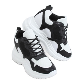 Scarpe sportive con zeppa in bianco e nero 3171 Black bianca