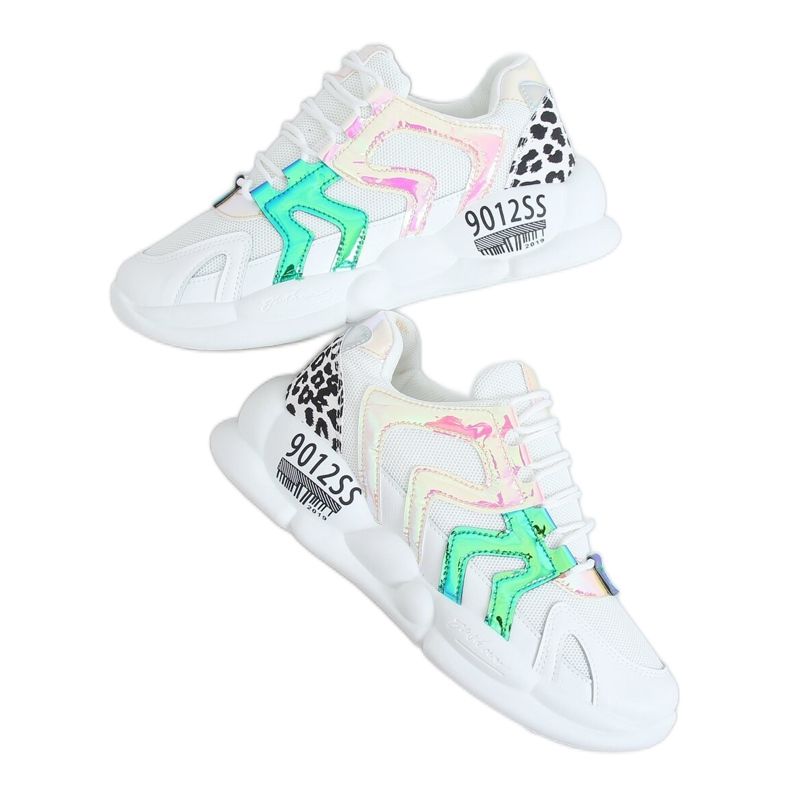 Scarpe sportive bianche B0-233 Giallo bianco multicolore
