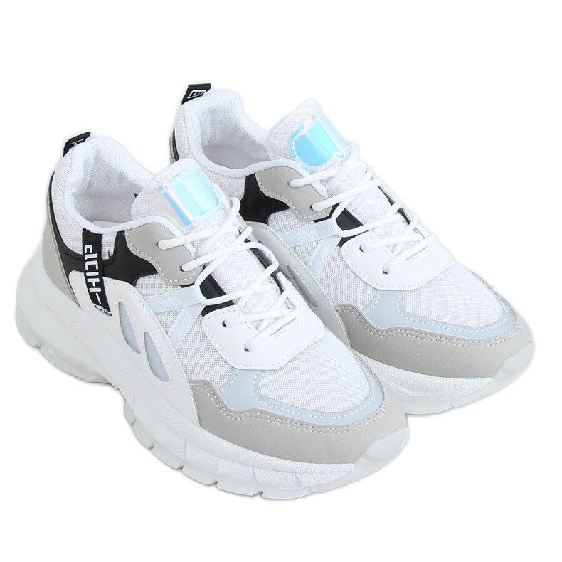 Scarpe sportive da donna bianche B0-553 WHITE / BLACK bianco multicolore