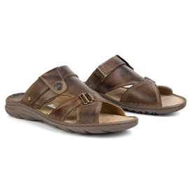 ŁUKPOL 866 pantofole da uomo marroni marrone