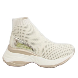 Oro HQ209 Scarpe sportive con calzini dorati d'oro