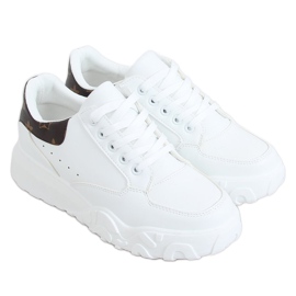 Sneakers bianche da donna VL124P Marrone bianco