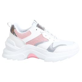 SHELOVET Eleganti scarpe da ginnastica Merlin bianco rosa argento