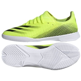 Scarpe da calcio Adidas X Ghosted.3 In Jr FW6924 bianco, giallo neon verde