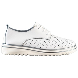 Kylie Scarpe brogue in pelle sulla piattaforma bianca