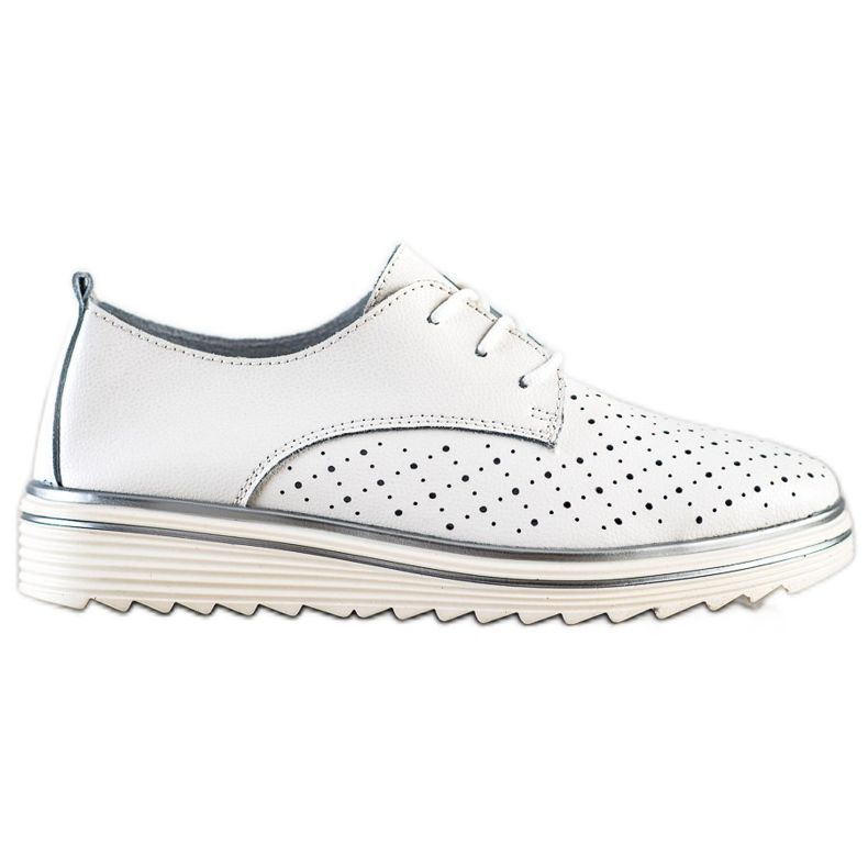 Kylie Scarpe brogue in pelle sulla piattaforma bianca
