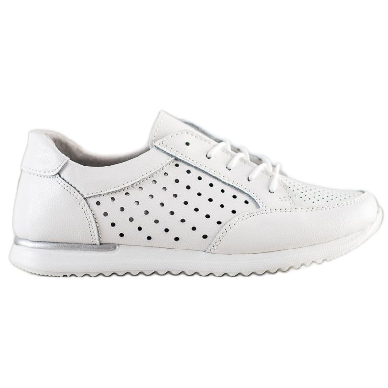 Kylie Scarpe in pelle traforata bianca