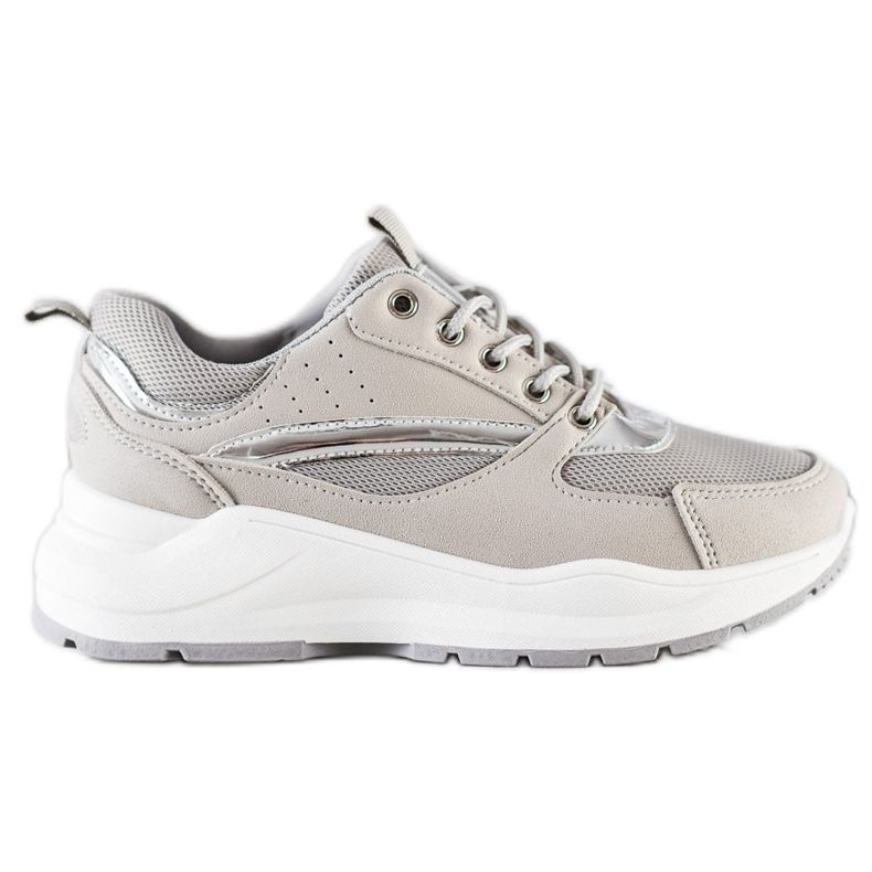 Ideal Shoes Sneakers sportive alla moda beige grigio