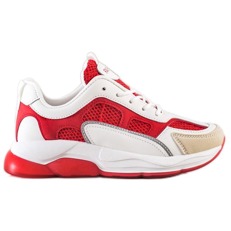 Via Giulia  Sneakers Con Glitter Moda beige bianca rosso