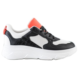 SHELOVET Sneakers casual in ecopelle bianco nero