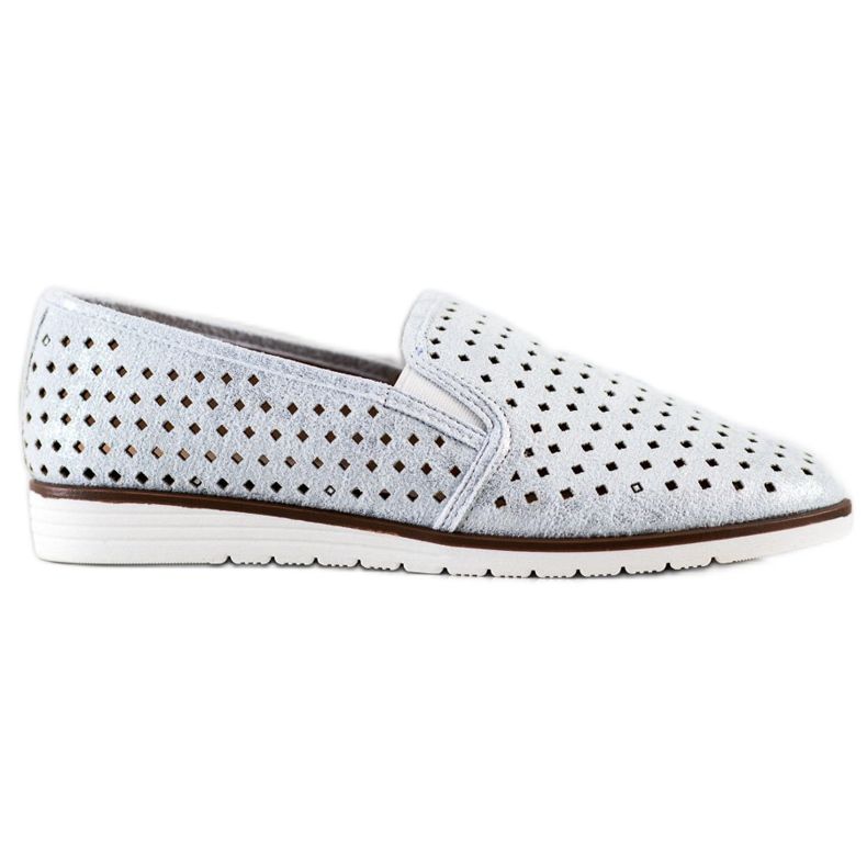 Kylie Slipon traforati lucidi d'argento