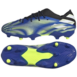 Scarpe da calcio Adidas Nemeziz.1 Fg Jr FY0816 bianco, nero, blu, giallo blu