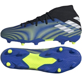 Scarpe da calcio Adidas Nemeziz.3 Fg M FW7349 bianco, nero, blu, giallo blu