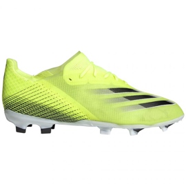 Scarpe da calcio Adidas X Ghosted.1 Fg Jr FW6955 bianco, giallo-verde neon verde