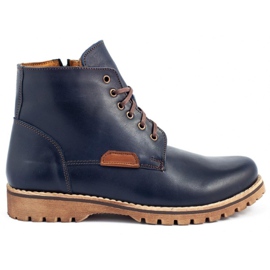 KENT Scarpe invernali da uomo 308 blu navy marrone