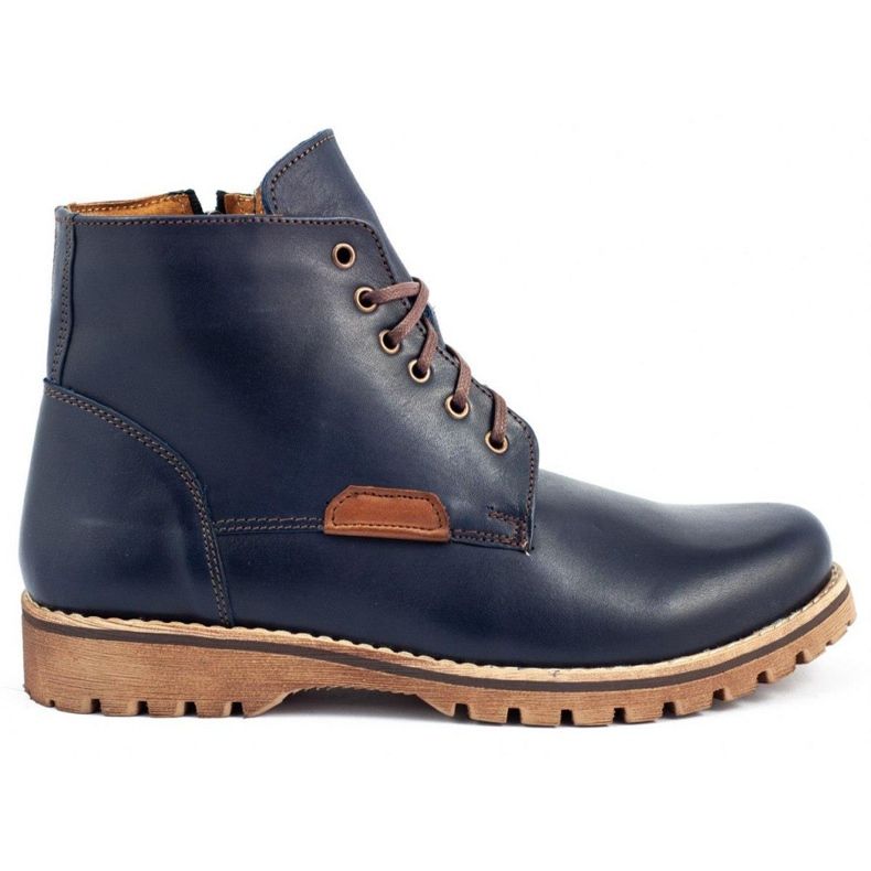 KENT Scarpe invernali da uomo 308 blu navy marrone