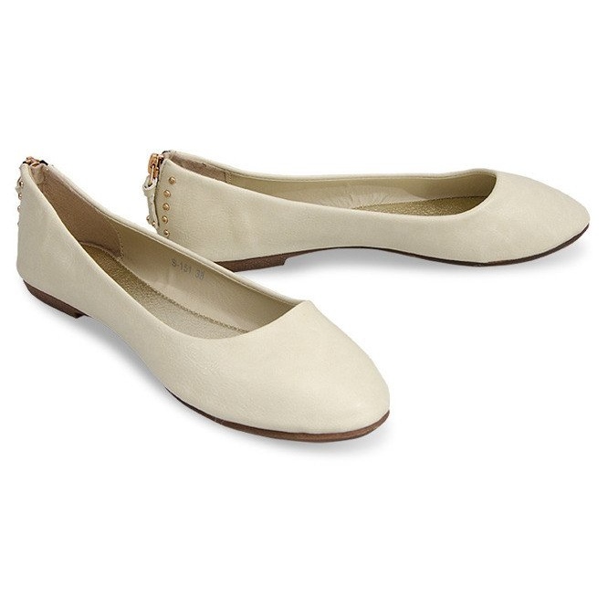 BM Ballerine Con Borchie Cerniera S-151 Beige