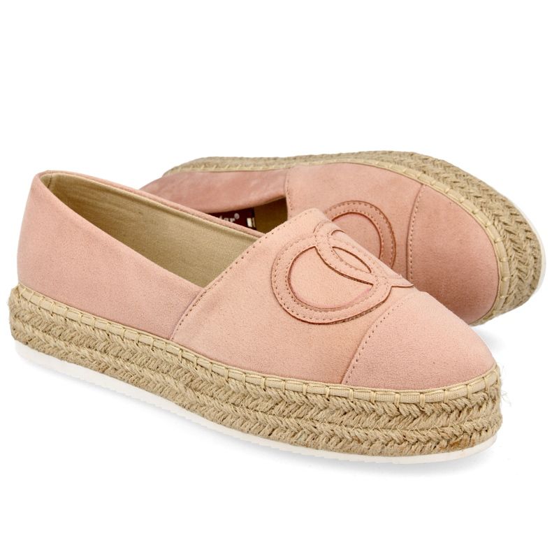 PS1 Espadrillas da donna su piattaforma di paglia rosa Febi