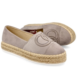 PS1 Espadrillas Da Donna Su Una Piattaforma Di Paglia Grigio Febi
