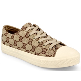 Sneakers Challenge da donna color kaki con logo classico beige marrone