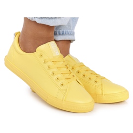 Sneakers da donna in pelle Big Star HH274142 Gialle giallo