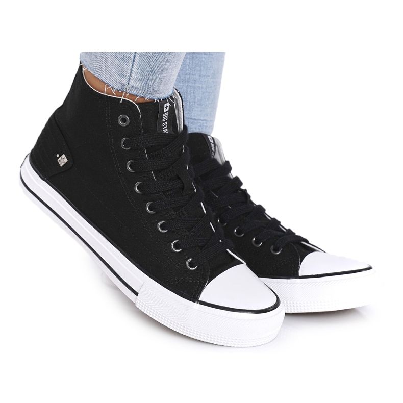 Sneakers Alte da Donna Big Star DD274330 Nere nero
