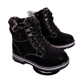 Trapper per bambini isolati con pelliccia Black Luke nero