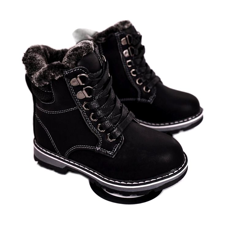 Trapper per bambini isolati con pelliccia Black Luke nero