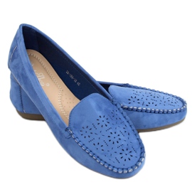 Mocassini blu traforati XR-1R6 Blu