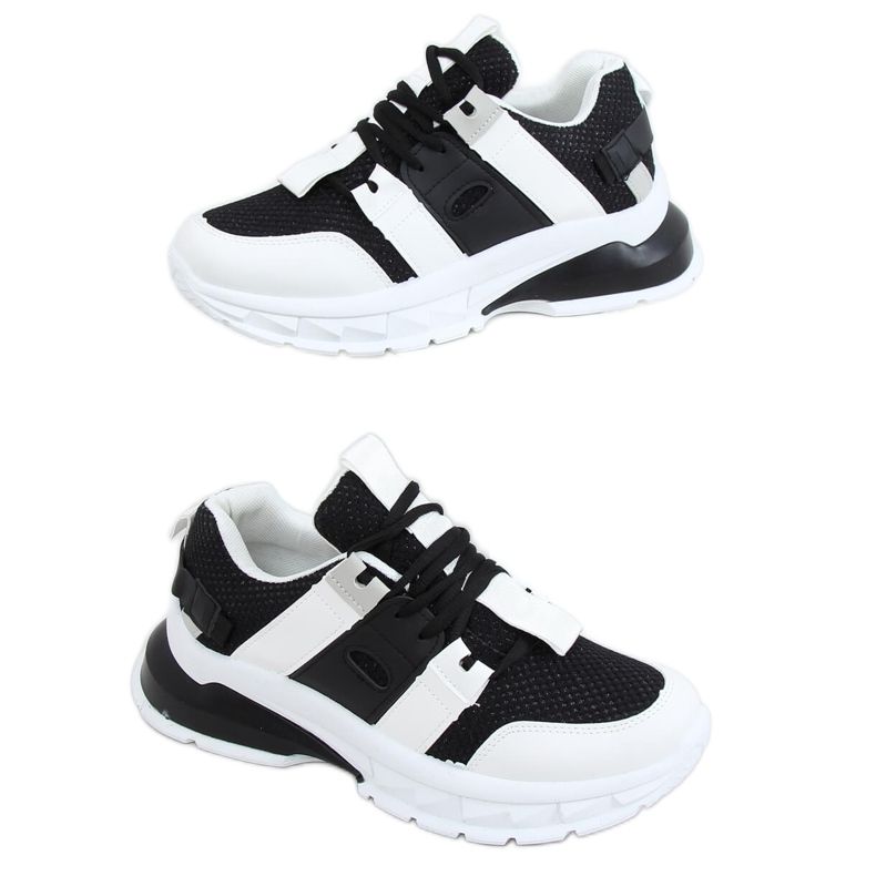 Scarpe sportive da donna nere e bianche LA86P Black bianca nero