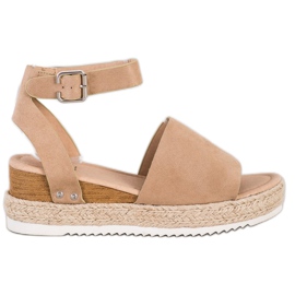 Kylie Sandali con zeppa beige marrone