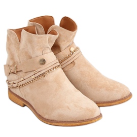 Stivali con zeppa nascosta beige B0-516 Khaki