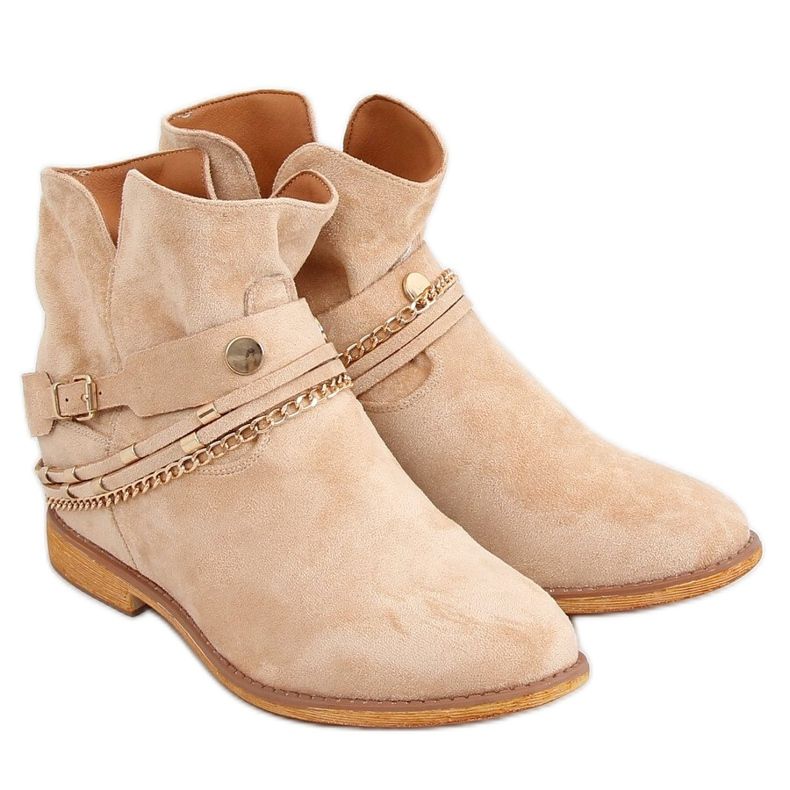 Stivali con zeppa nascosta beige B0-516 Khaki
