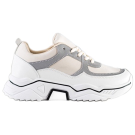 SHELOVET Comode sneakers sportive bianco marrone