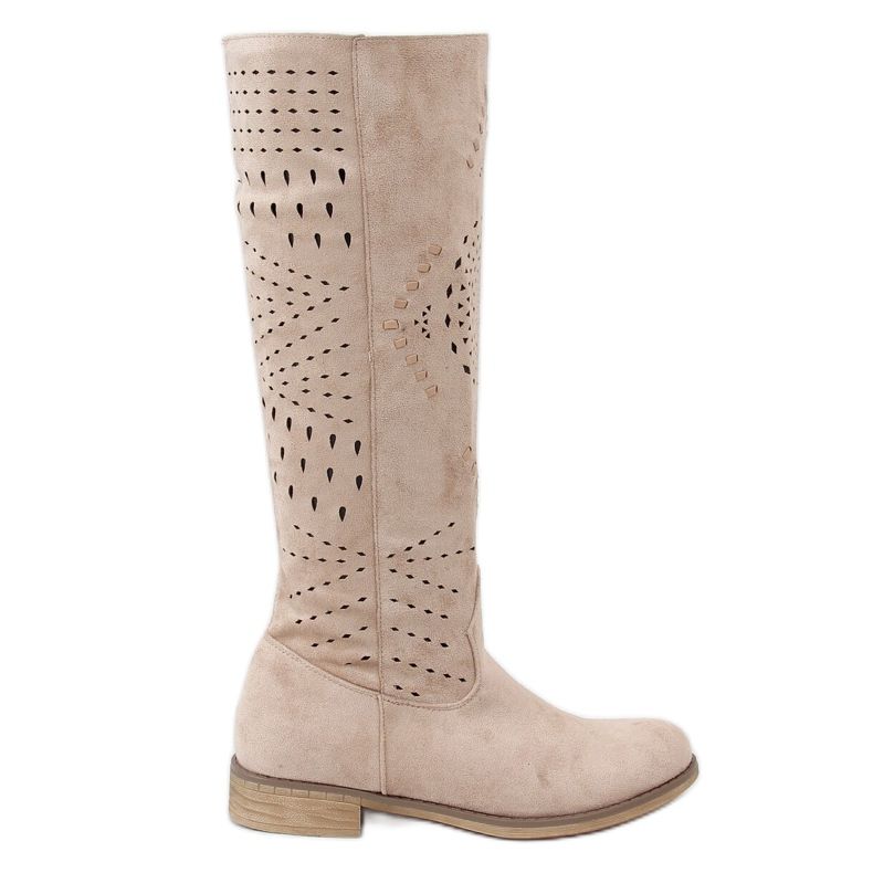 Stivali traforati beige ST-53P Beige