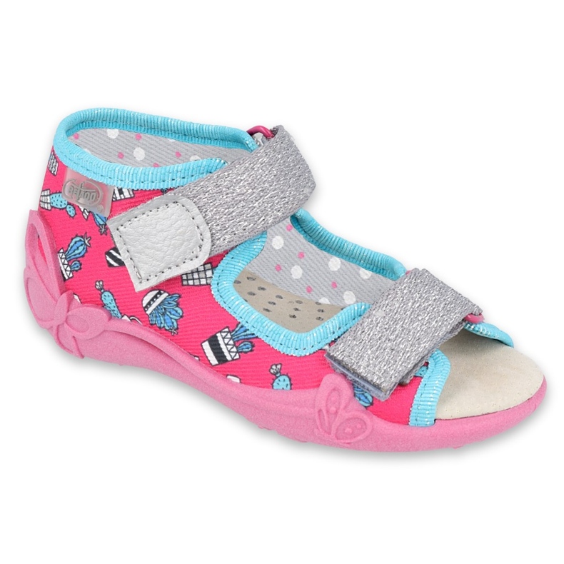 Scarpe per bambini Befado gialle 342P026 blu rosa d'argento