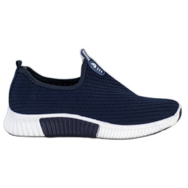 SHELOVET Comode scarpe da ginnastica in tessuto blu navy blu