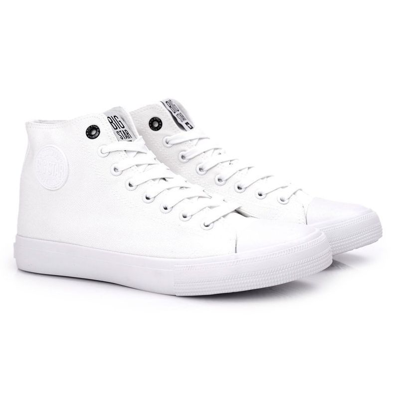 Sneakers alte classiche da uomo Big Star FF174551 bianche bianca