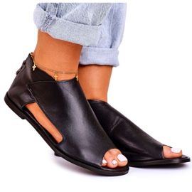 Nicole Sandali bassi in pelle da donna Neri Natalie nero