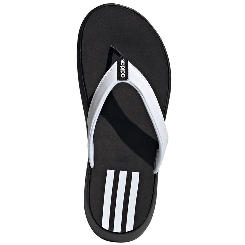 Pantofole Adidas Comfort Flip Flop bianche e nere EG2065 da donna bianca nero