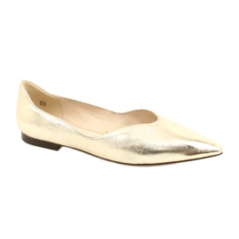 Ballerine signorine da donna in pelle Caprice 24200 Gold d'oro
