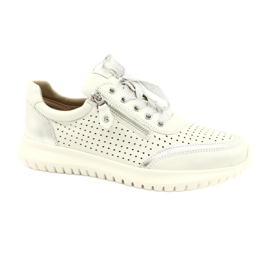 Scarpe sportive stringate Caprice traforate, pesanti H 23750, bianche bianco
