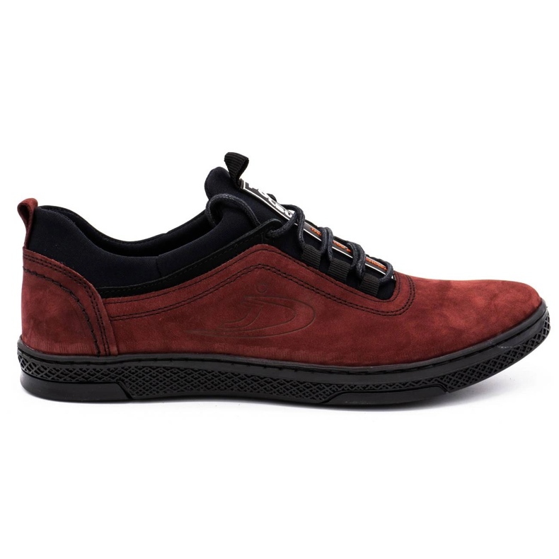 Polbut Scarpe casual da uomo in pelle K24 bordeaux rosso